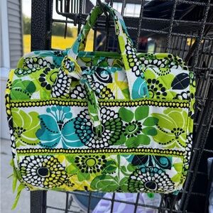 Vera Bradley Green and Blue Floral Cosmetic Bag
